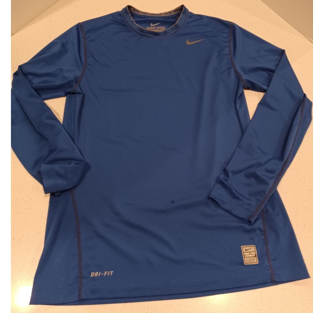 Nike PRO Combat Men's Activewear Dri-Fit Blue Size M